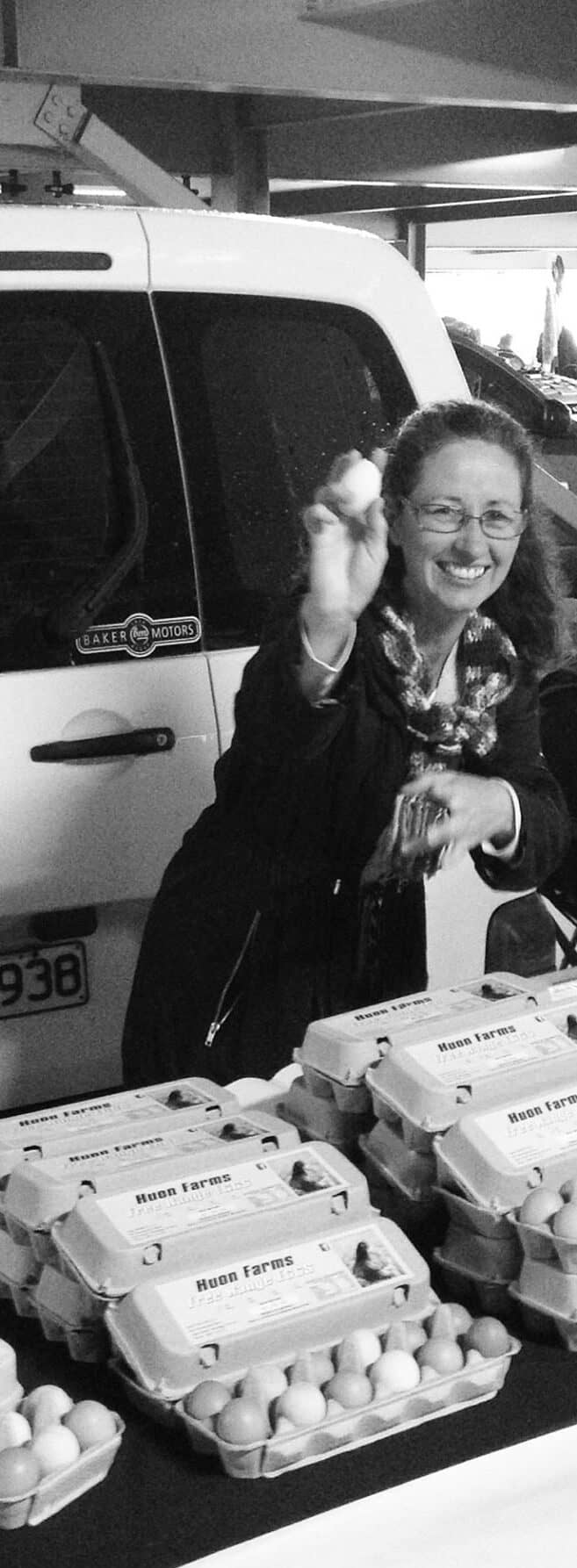 Farming Blog 5 Me at the local Rotary Market Selling Eggs