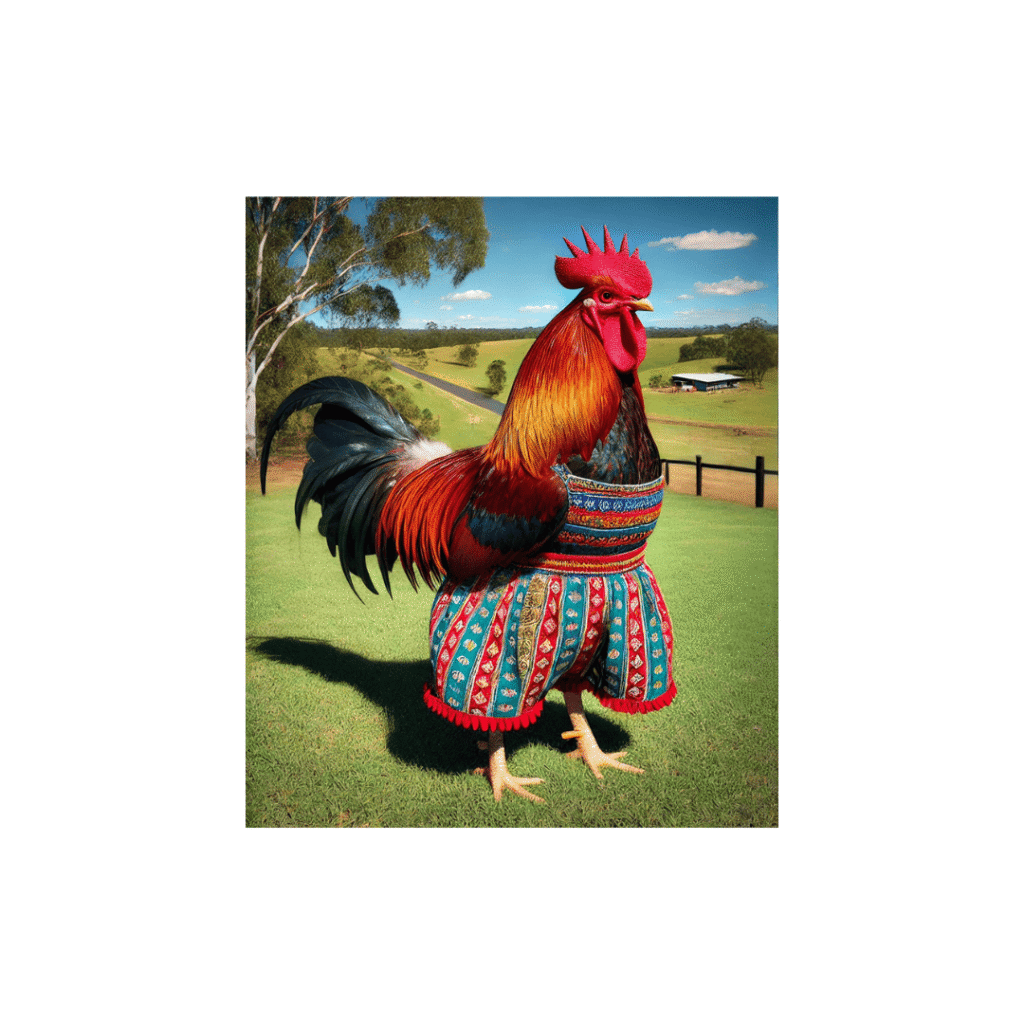 Do Hens Crow - Hen With Larger Comb And Spurs Crowing In A Farmyard.