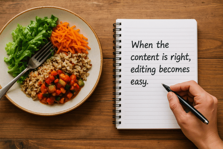 2025 Writing Diet: When The Content Is Right, Editing Becomes Easy 2 2025: When The Content Is Right, Editing Becomes Easy Discover Why Strong Ideas Matter More Than Polish. When Content Is Right, Editing Is Easy. A Lesson That Keeps Writing Simple, Authentic, Enjoyable.
